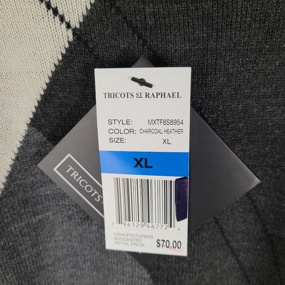 TRICOTS ST RAPHAEL | argyle crewneck long sleeve sweater - Picture 8 of 10